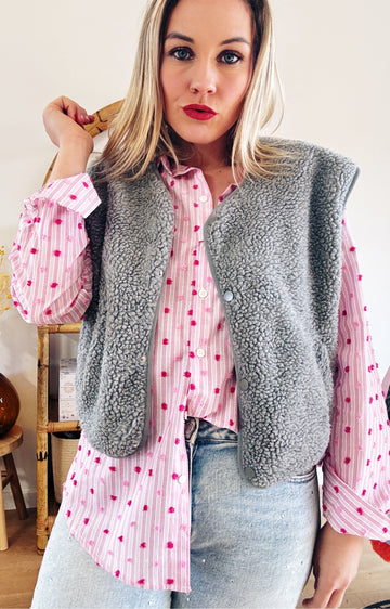 GILET SHERPA MILA GRIS